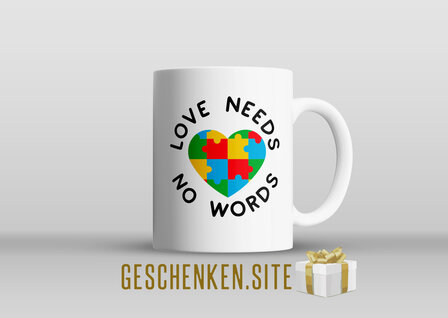 &lsquo;Love Needs No Words&rsquo; Mug 300 ML