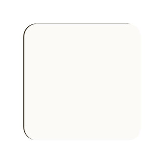 Coaster Glossy White - 90 x 90 x 3.18 mm