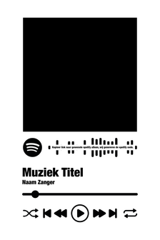 Muziek Album op Plexiglas (20cm x 30cm) met Houten Voet