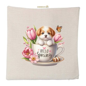 Puppy Hello Spring Pillowcase 