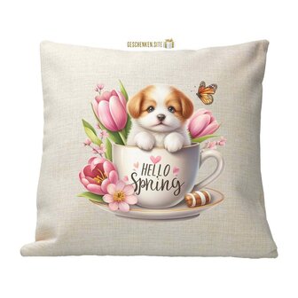 Puppy Hello Spring Pillowcase 