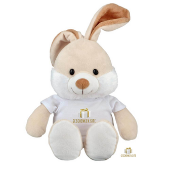 01-Easter Plush Rabbit with T-Shirt - 23 cm