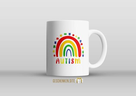 Autism Regenboog Mok 11oz Wit 