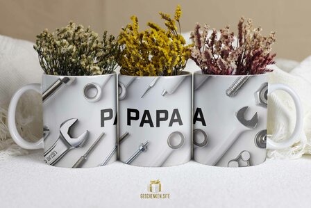 NAME Papa Mechanic Tools 3D Mug 11oz White 