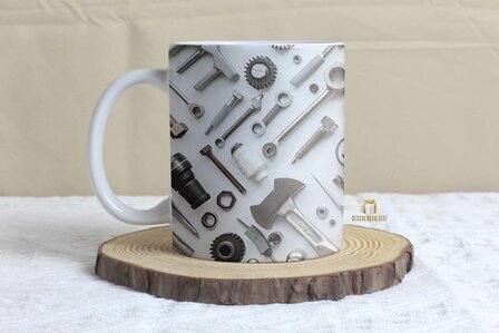 Papa Mechanic Tools 3D (1) Mug 11oz White 