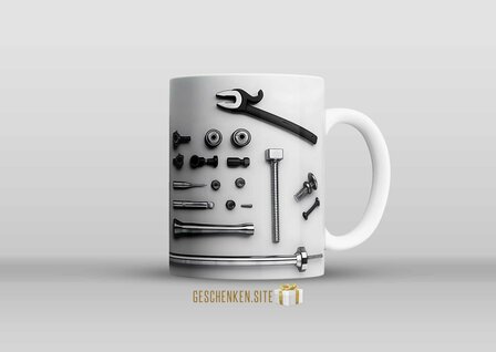 Papa Mechanic Tools 3D (4) Mug 11oz White 