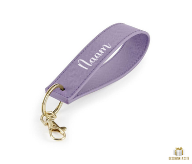 Naam 2 Wit Lilac Boutique Wristlet Keyring