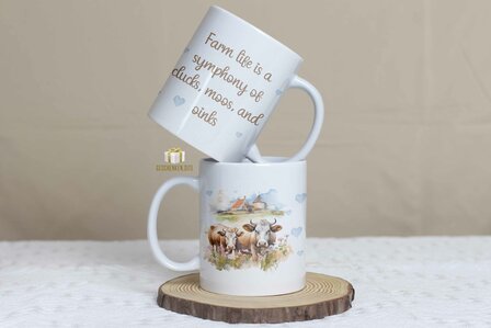 Farm life is a symphony of clucks, moos and oinks Mug 11oz White