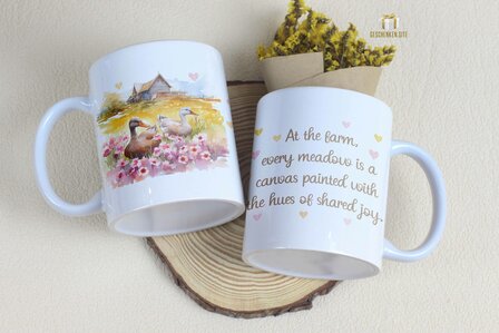 Ducks; At the farm, every meadow is... Mug 11oz White