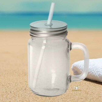 Sun &amp; Sand A margarita in hand Mason Jar 12oz