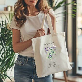 Recycled Cotton Tote with Birth Flower Print