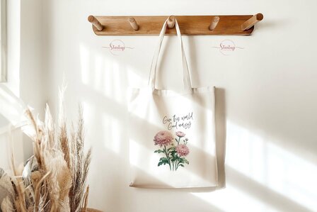 Recycled Cotton Tote with Birth Flower Print