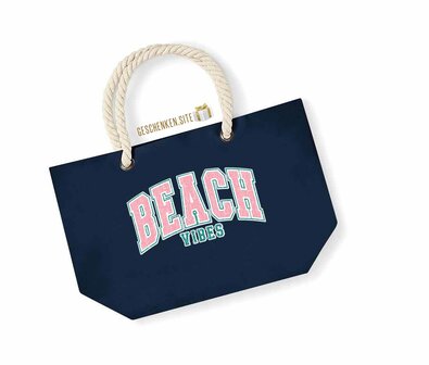 BeachVibes-Retro Beach bag Navy