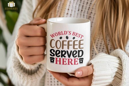 world&#039;s best coffee served here - Mug 11oz