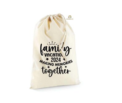 Family vacation 2024 making memories together - COTTON STUFF BAG Natural 