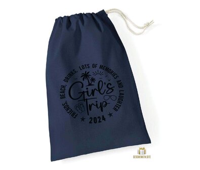 GirlsTripFriendBeachDrinks-2024 - KATOENEN TAS Navy 