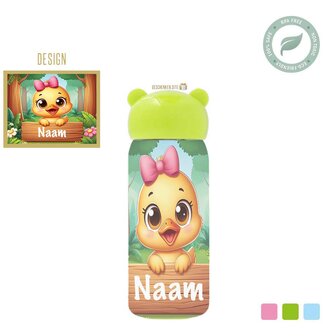 Baby duck with name Stainless steel thermos bottle for children.