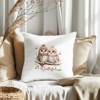 It&#039;s a winterful live - White Pillowcase - 40 x 40 cm