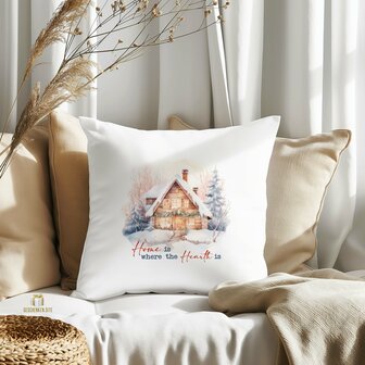 Home is Where the Heart Is - White Pillowcase - 40 x 40 cm