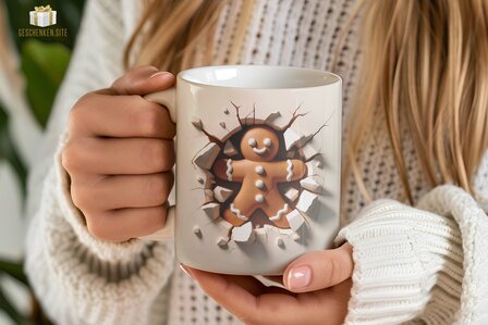 Gingerbread Man 3D Mug 11oz White