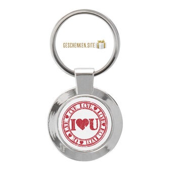 I Love You 2 Keychain Round - 35 mm