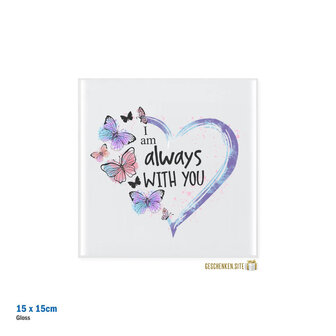 Gedenktegel &ndash; &quot;I Am Always With You&quot; &ndash; 15x15 cm