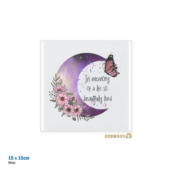 Memorial tile &ndash; In Memory of a Life So Beautifully Lived &ndash; 15x15 cm