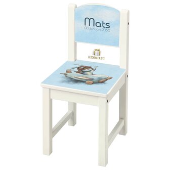 Baby Bunny Pilot Highchair &ndash; White &ndash; Personalized with Name and Date of Birth