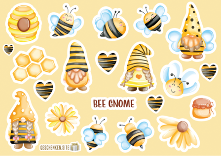 Bee Gnome - Sticker sheet A4