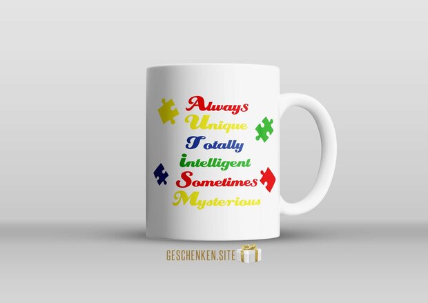 Autism words Mug 11oz White