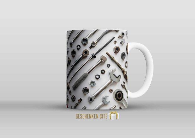 Papa Mechanic Tools 3D (1) Mug 11oz White 