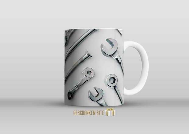 Papa Mechanic Tools 3D (3) Mug 11oz White 