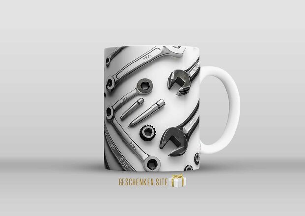 Papa Mechanic Tools 3D (5) Mug 11oz White 