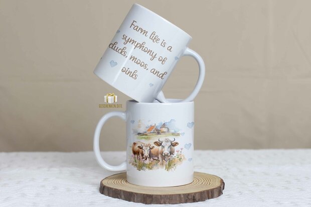 Farm life is a symphony of clucks, moos and oinks Mug 11oz White