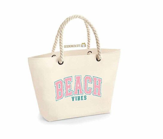 BeachVibes-Retro Strandtas Neutraal