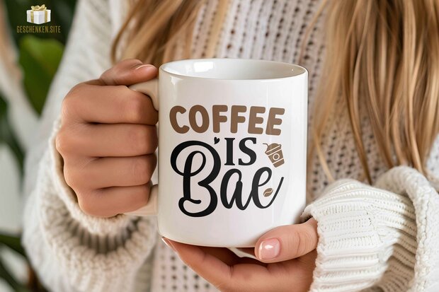 Coffee is Bae Mok 11oz Wit - Premium Kwaliteit