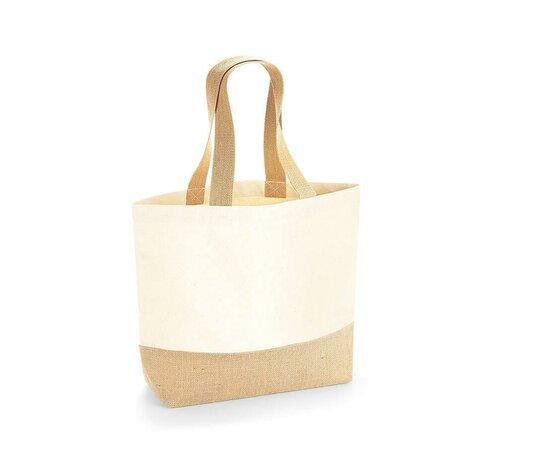 Jute base canvas tote