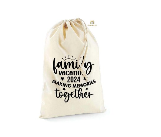 Family vacation 2024 making memories together - COTTON STUFF BAG Natural 