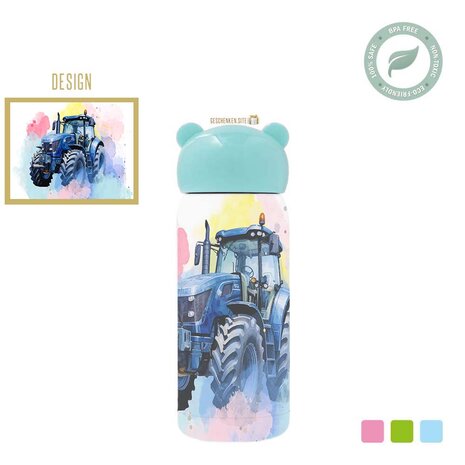 Tractor Stainless steel thermos flask for children.