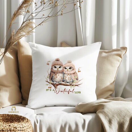 It's a winterful live - White Pillowcase - 40 x 40 cm