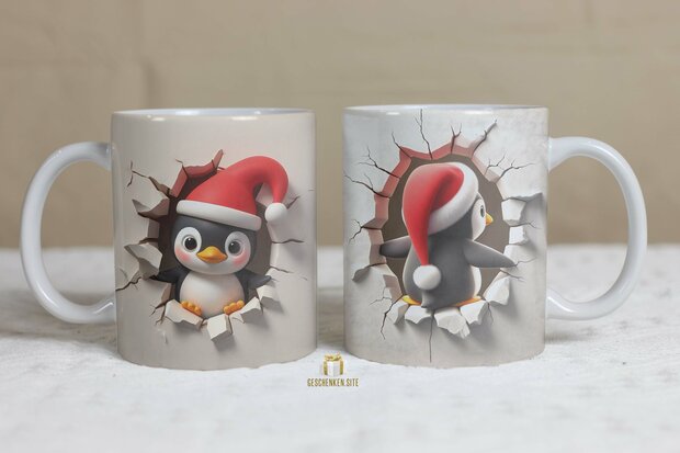 Penguin 3D Mok 11oz Wit