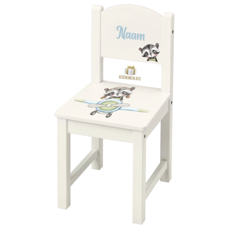 Children's chair with Raccoon print